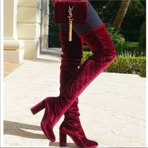 Jeffrey Campbell cienega Otk Boots Wine Red Velvet